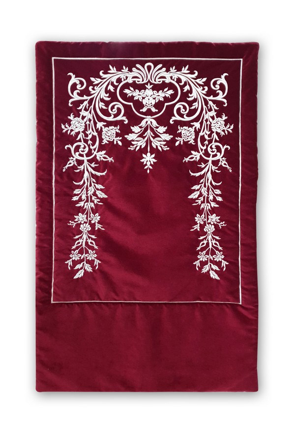 BORDO KADIFE KERVAN DESEN  BOHÇA SETİ (ZARF BOHÇA)