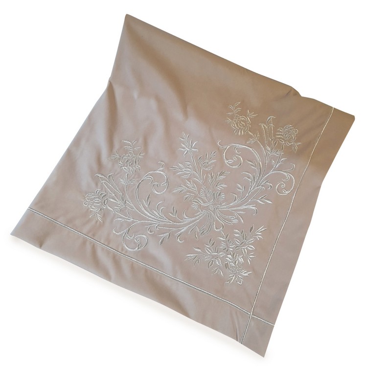 EKRU KADIFE ÇUCUKLU KERVAN DESEN BOHÇA SETİ