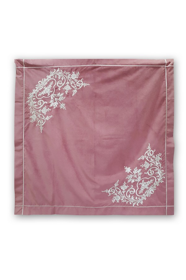 KOYU PUDRA MAT KADIFE  KERVAN DESEN BOHÇA SETİ