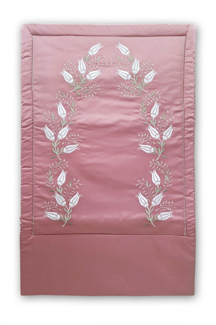 KOYU PUDRA ŞANTUK LALE DESEN SECCADE